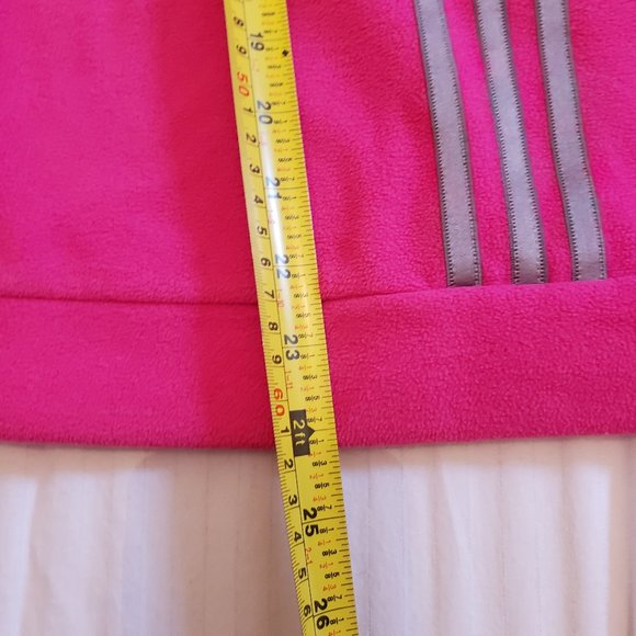 Adidas Hot Pink Climawarm Fleece Pullover 1/4 Zip Thumbholes Pocket XS - Picture 5 of 6